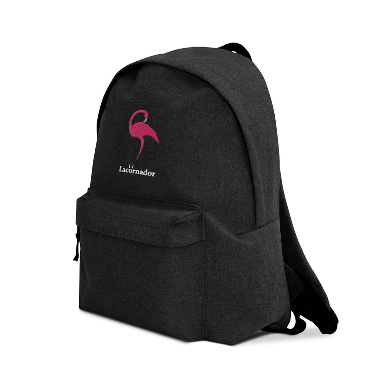 Sac à dos Lacornador® brodé Flamant rose