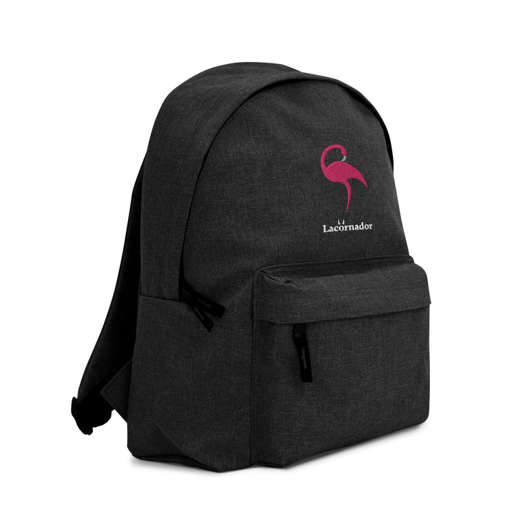 Sac à dos Lacornador® brodé Flamant rose
