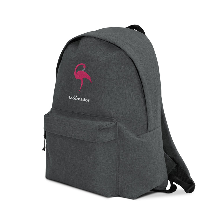Sac à dos Lacornador® brodé Flamant rose