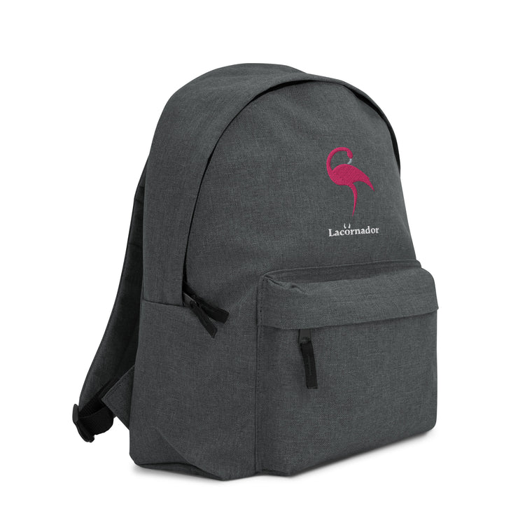 Sac à dos Lacornador® brodé Flamant rose