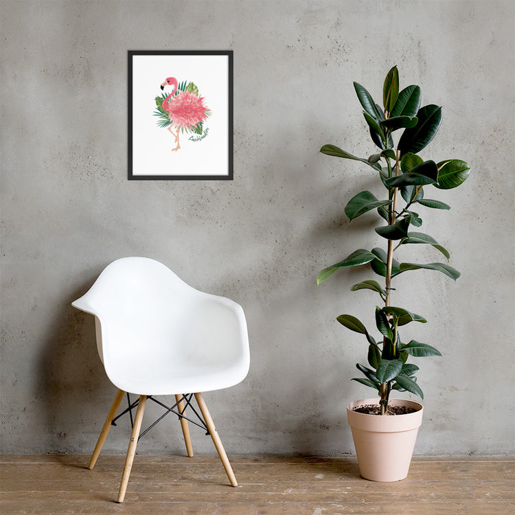 Affiche Encadrée "Flamant rose" Lacornador®