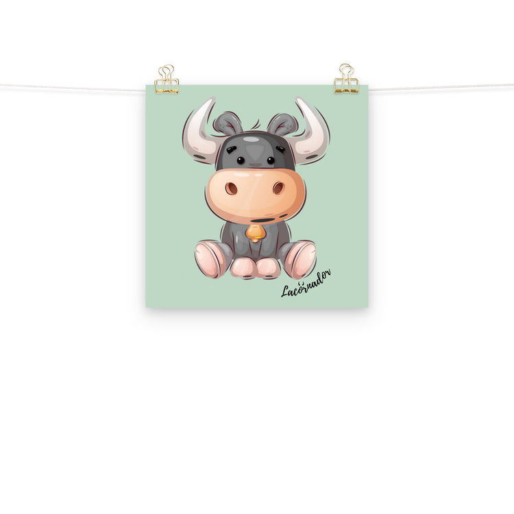 Affiche "Petit taureau assis" Lacornador®