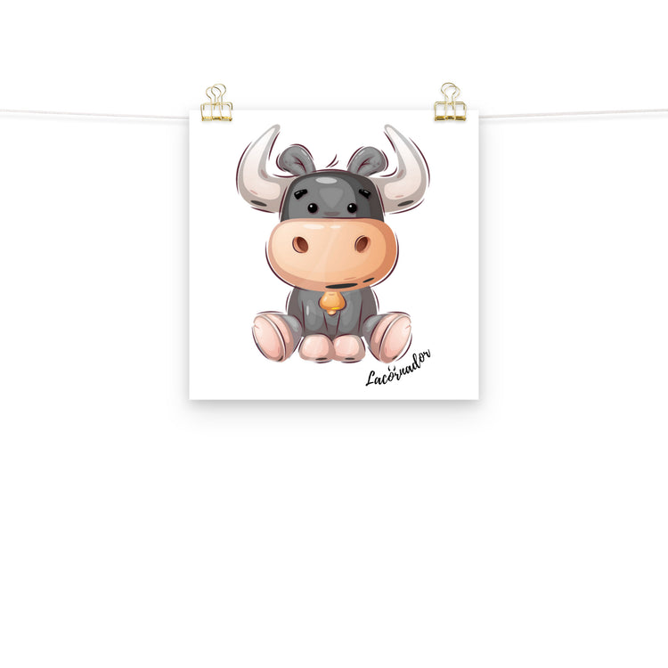 Affiche "Petit taureau assis" Lacornador®