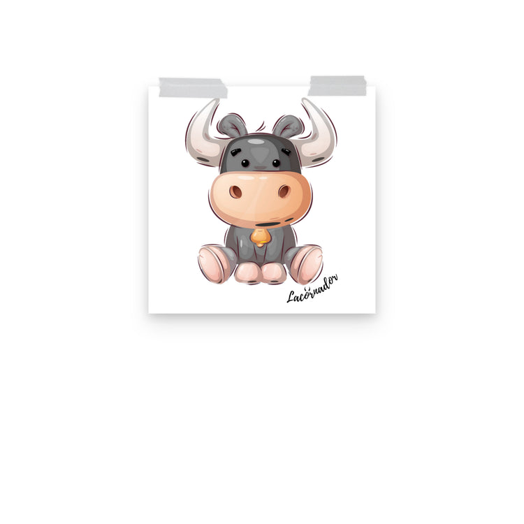 Affiche "Petit taureau assis" Lacornador®