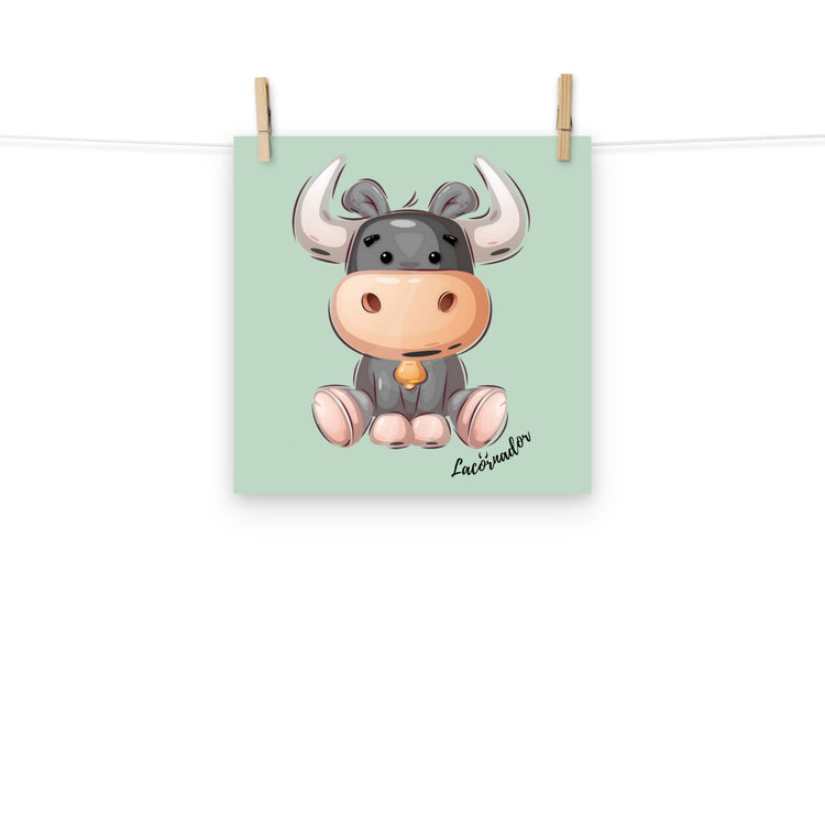 Affiche "Petit taureau assis" Lacornador®