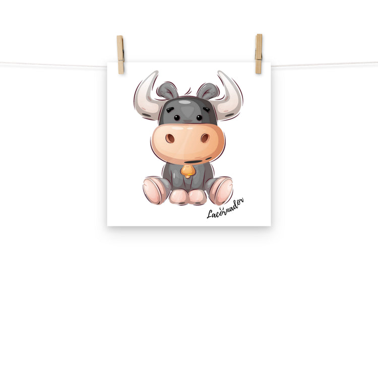 Affiche "Petit taureau assis" Lacornador®