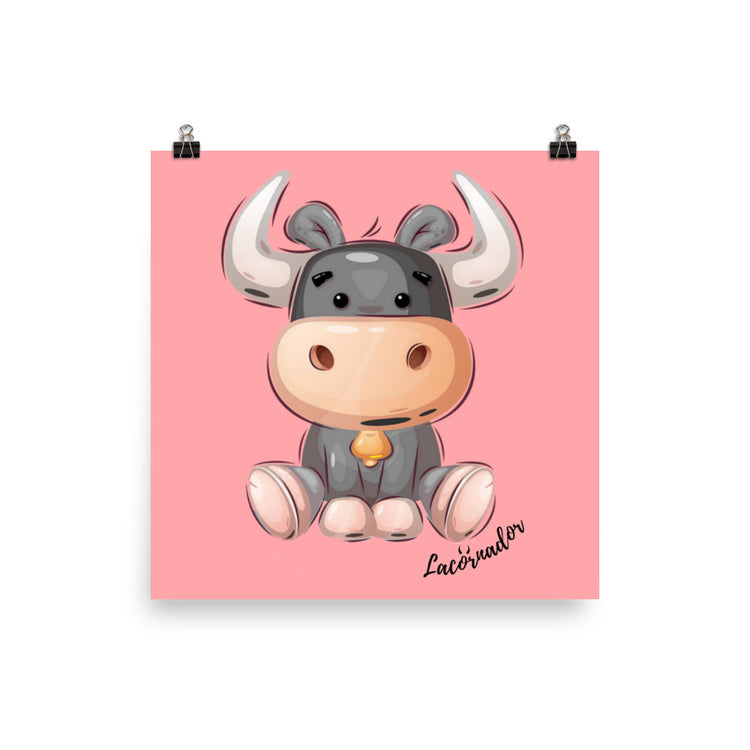 Affiche "Petit taureau assis" Lacornador®