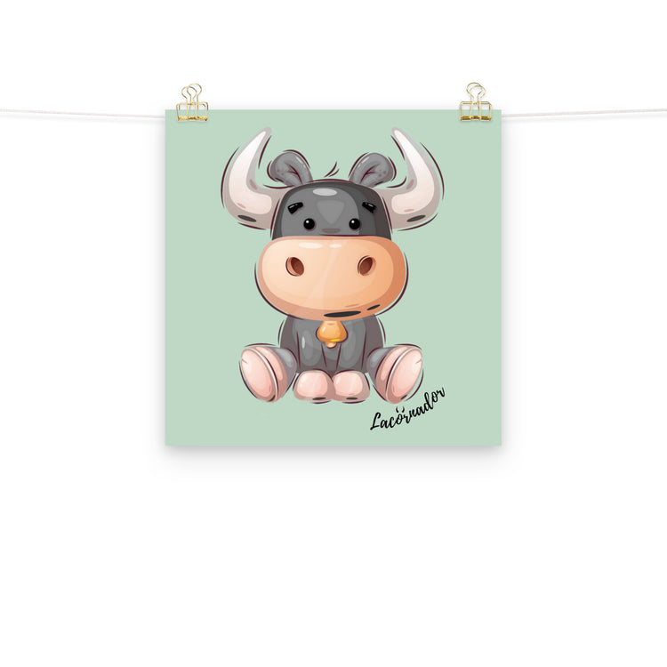 Affiche "Petit taureau assis" Lacornador®