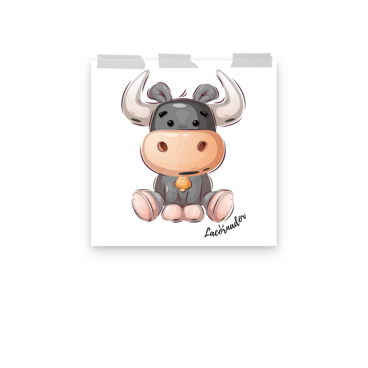 Affiche "Petit taureau assis" Lacornador®