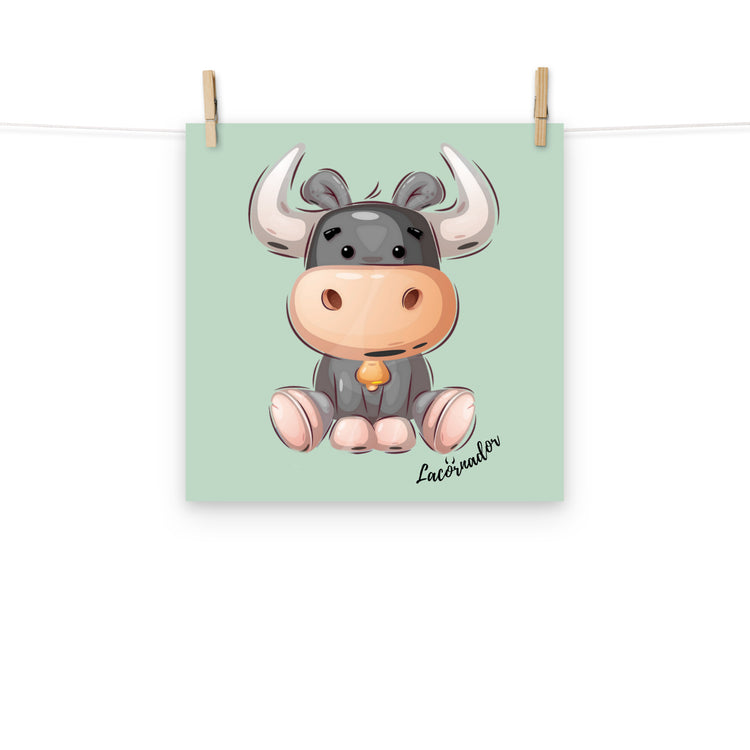 Affiche "Petit taureau assis" Lacornador®