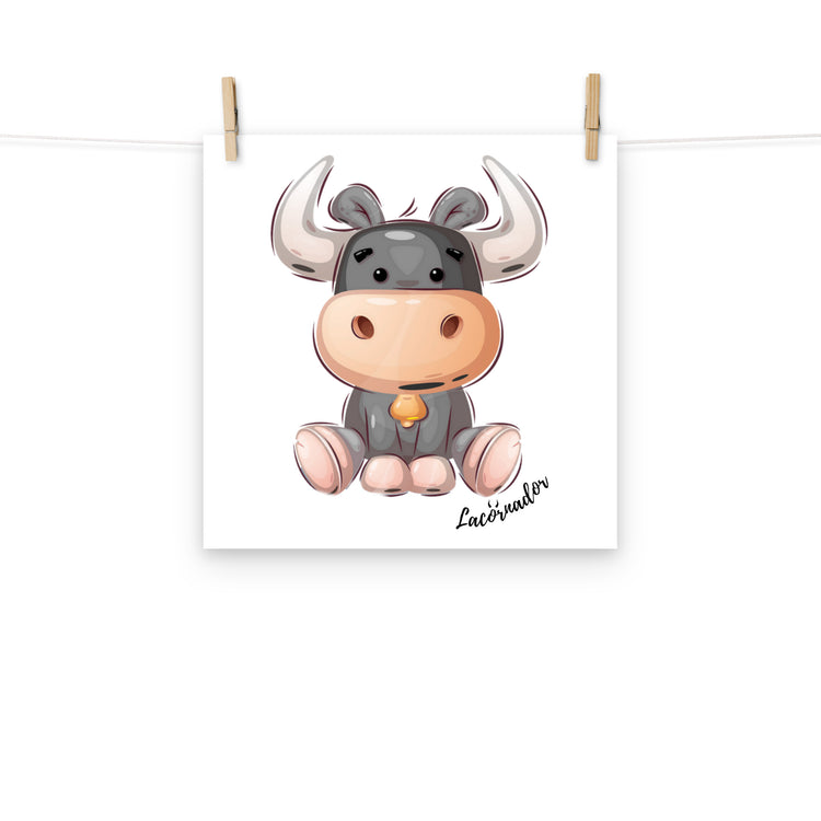 Affiche "Petit taureau assis" Lacornador®