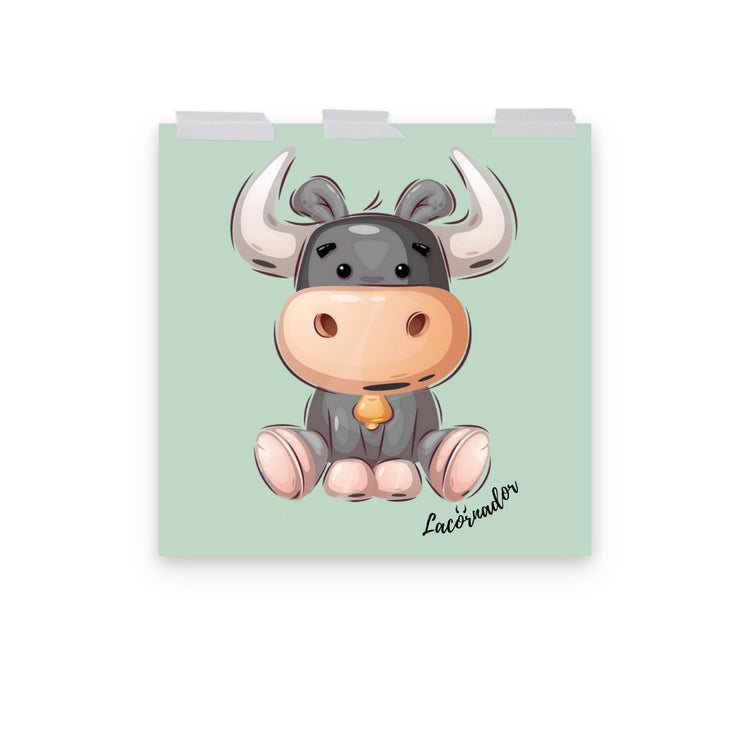 Affiche "Petit taureau assis" Lacornador®