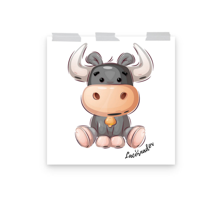 Affiche "Petit taureau assis" Lacornador®