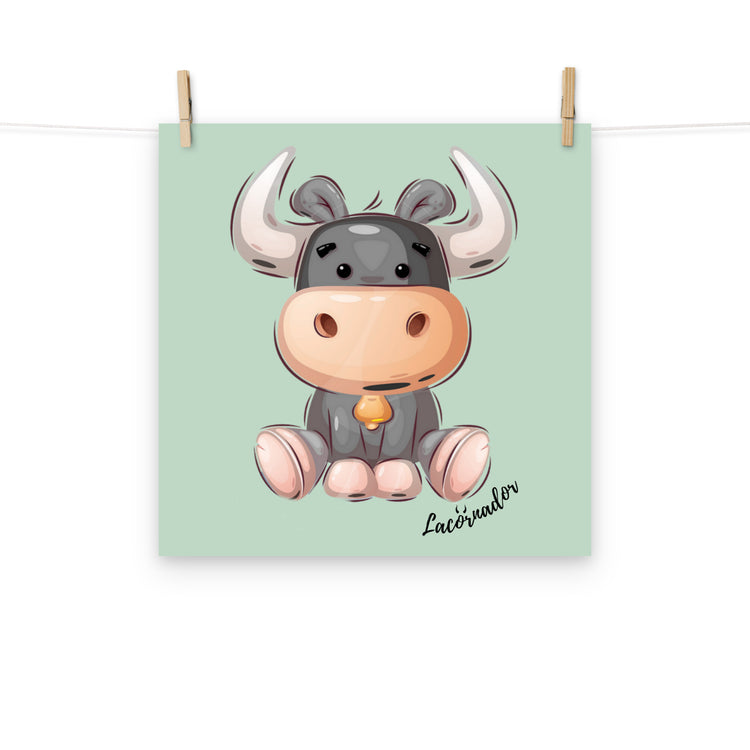 Affiche "Petit taureau assis" Lacornador®