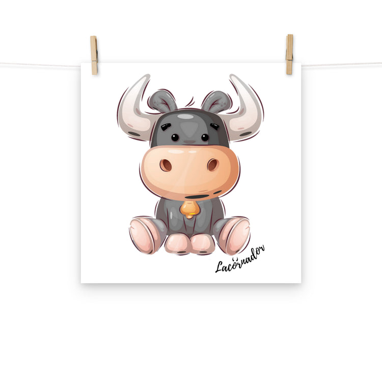 Affiche "Petit taureau assis" Lacornador®