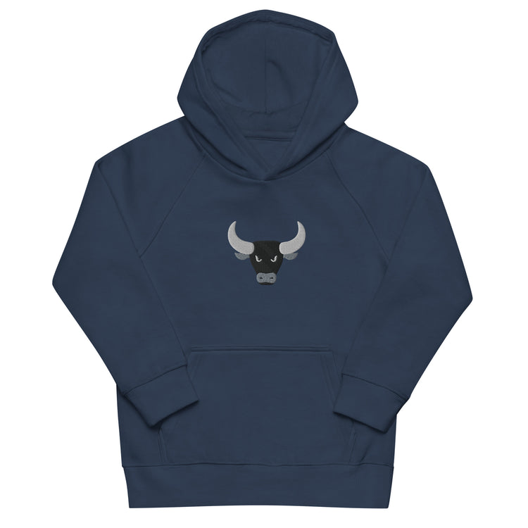 Sweat-shirt coton bio à capuche brodé Lacornador® Taureau Camarguais