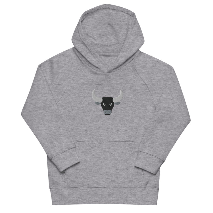Sweat-shirt coton bio à capuche brodé Lacornador® Taureau Camarguais