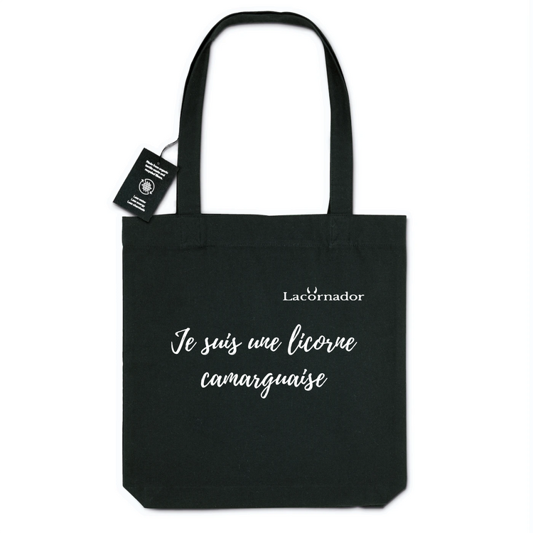 TOTE BAG BIO 100% RECYCLE "Je suis une licorne camarguaise"