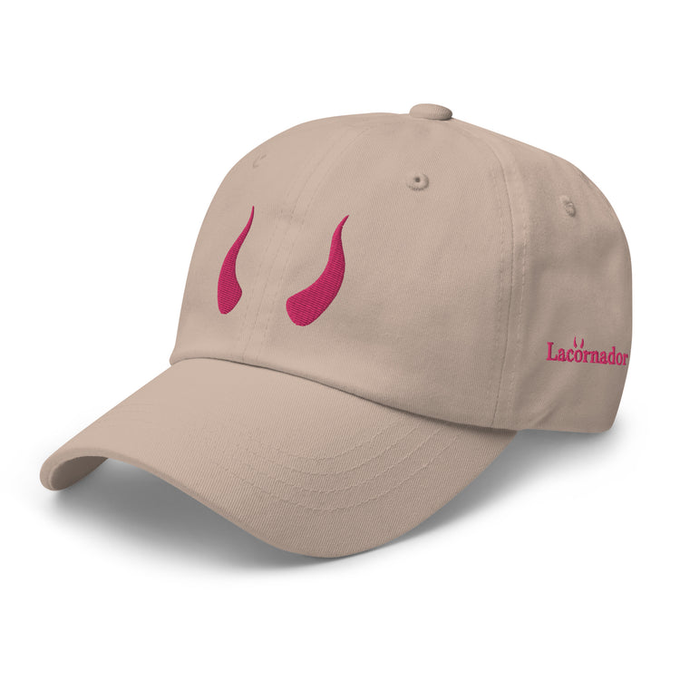 Casquette brodée Lacornador® Cornes fuchsia