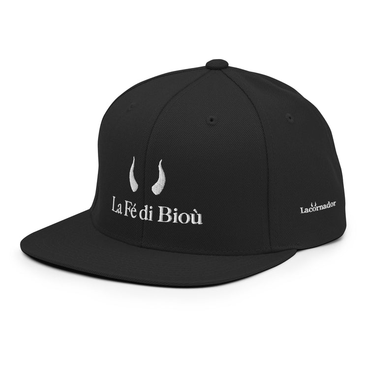 Casquette Snapback noir brodée Lacornador® La Fé di Bioù