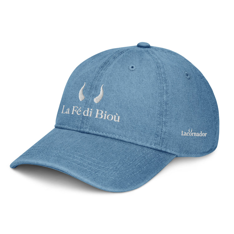 Casquette Lacornador® en Jean brodée La fé di Bioù
