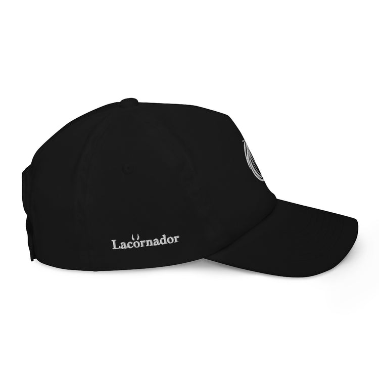 Casquette noire enfant brodée Lacornador® Tête de cheval