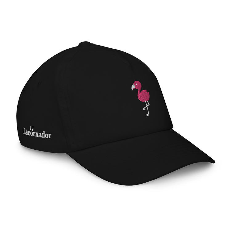 Casquette enfant brodée Lacornador® Petit flamant rose