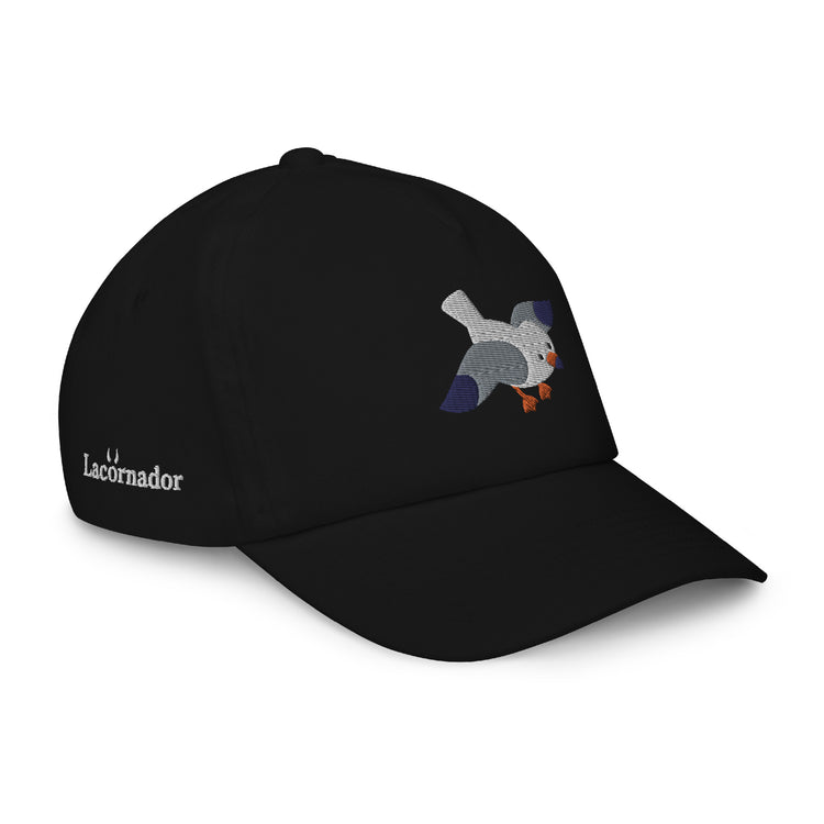 Casquette noire enfant brodée Lacornador® Petite mouette