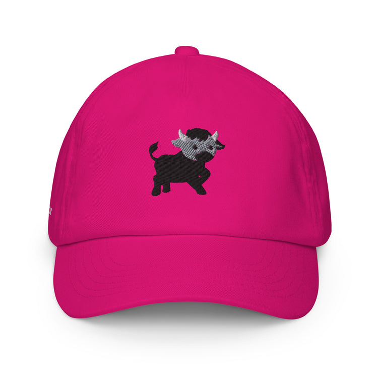 Casquette fuschia enfant brodée Lacornador® Petit taureau Camarguais
