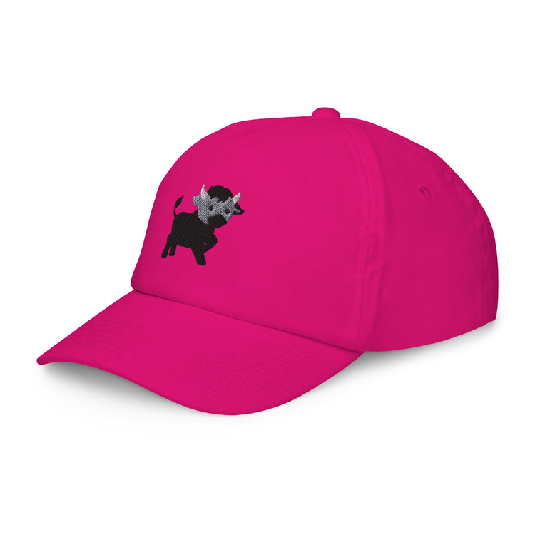 Casquette fuschia enfant brodée Lacornador® Petit taureau Camarguais