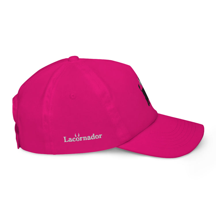 Casquette fuschia enfant brodée Lacornador® Petit taureau Camarguais