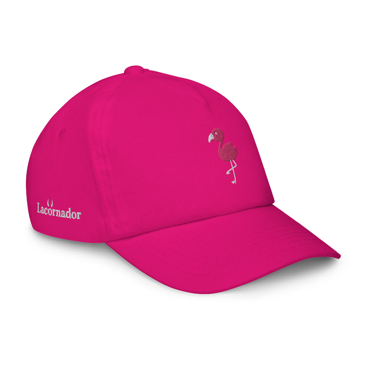 Casquette enfant brodée Lacornador® Petit flamant rose