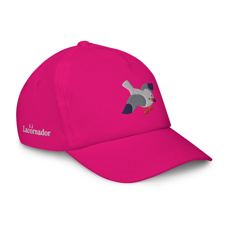 Casquette fuschia enfant brodée Lacornador® Petite mouette