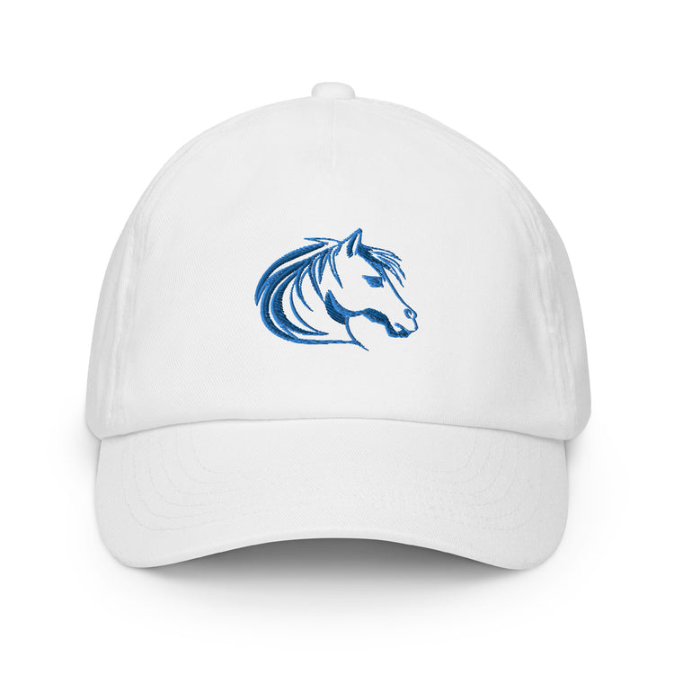 Casquette Blanche enfant brodée Lacornador® Tête de cheval
