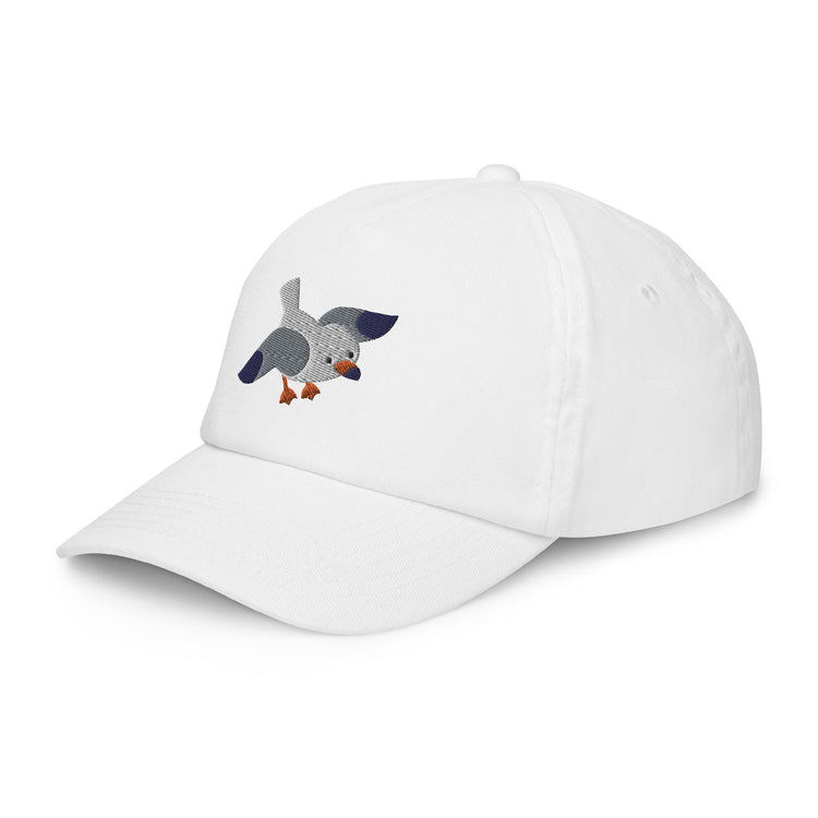 Casquette blanche enfant brodée Lacornador® Petite mouette
