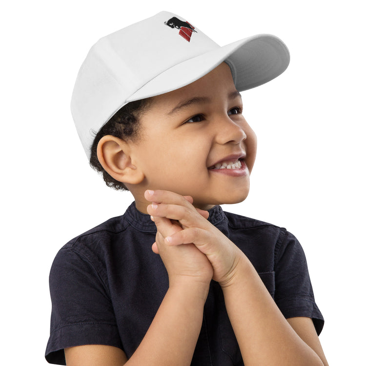 Casquette blanche enfant brodée Lacornador® Taureau sauteur