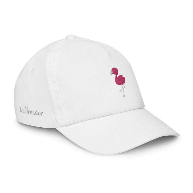 Casquette enfant brodée Lacornador® Petit flamant rose