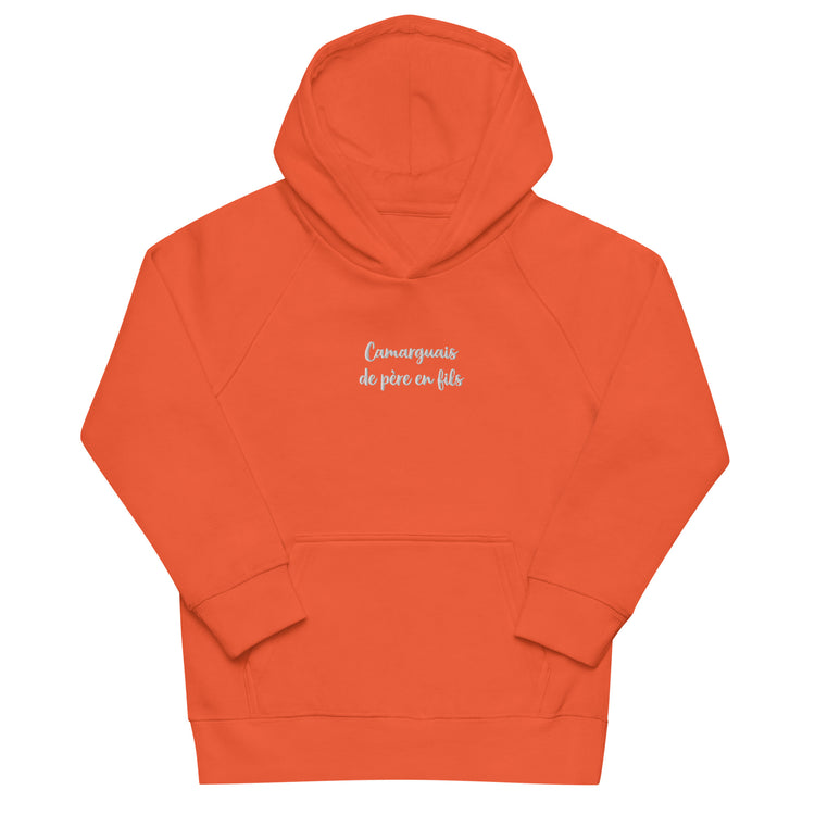 Sweat-shirt à capuche écologique brodé Lacornador® Camarguais de père en fils