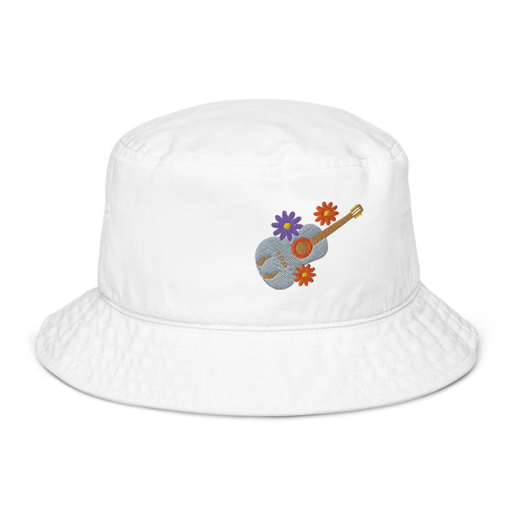 Bob Lacornador® 100% coton sergé biologique brodé Guitare fleurie Gipsy