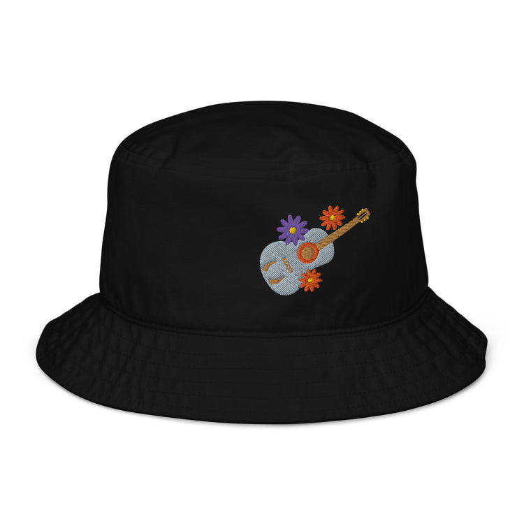 Bob Lacornador® 100% coton sergé biologique brodé Guitare fleurie Gipsy