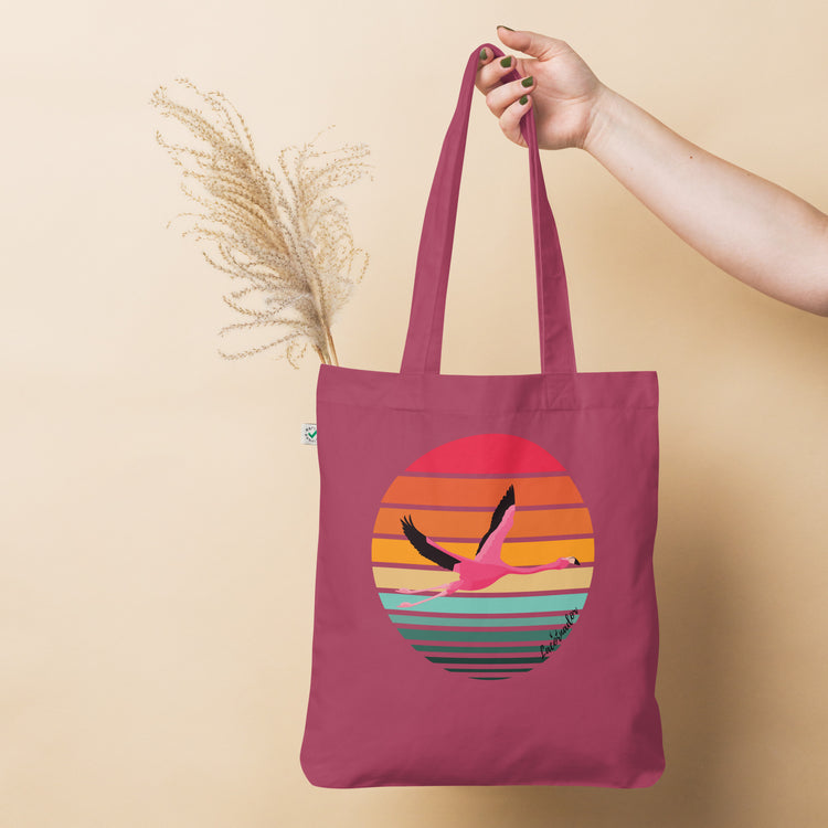 Tote bag Lacornador® 100% coton biologique Flamant rose