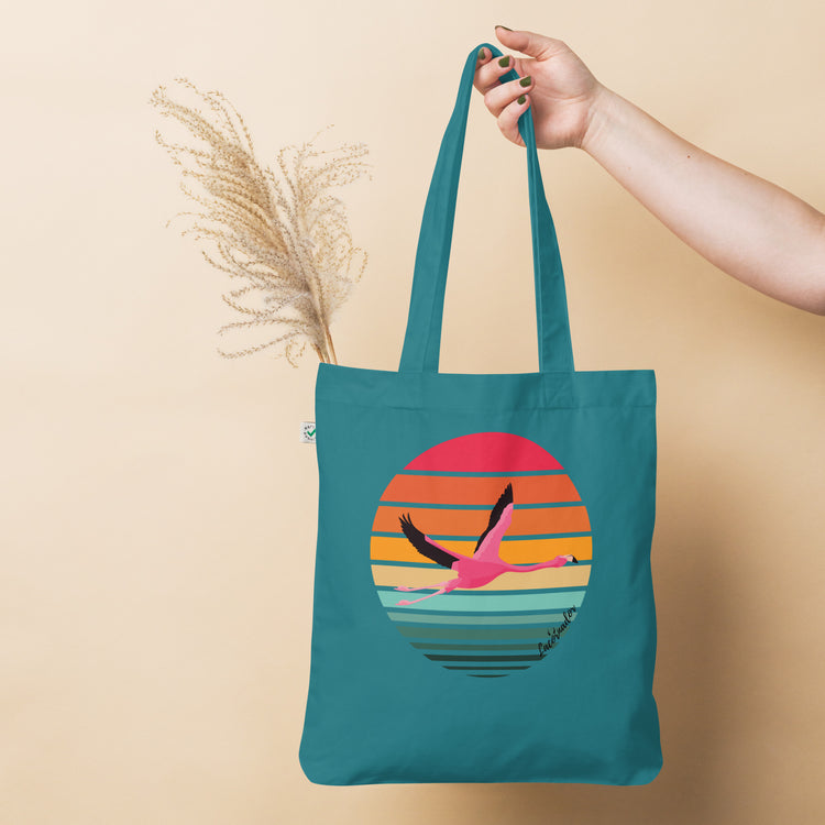 Tote bag Lacornador® 100% coton biologique Flamant rose