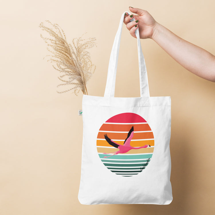 Tote bag Lacornador® 100% coton biologique Flamant rose