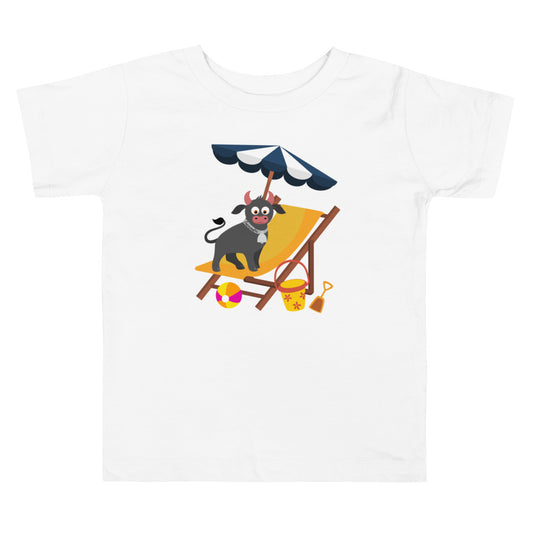 Tee-shirt Lacornador® Taureau à la plage