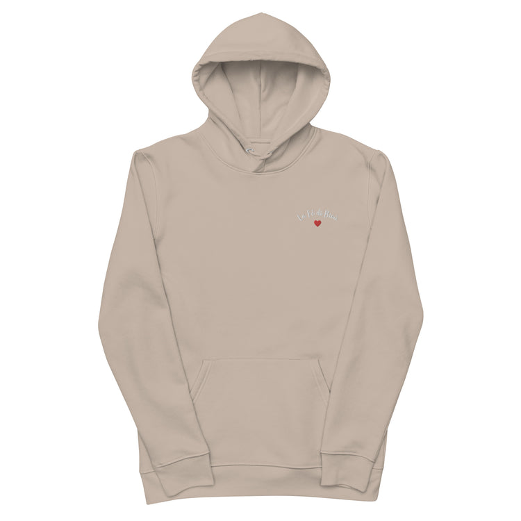 Sweatshirt mixte à capuche coton bio brodé Lacornador® La Fé di Bioù et coeur