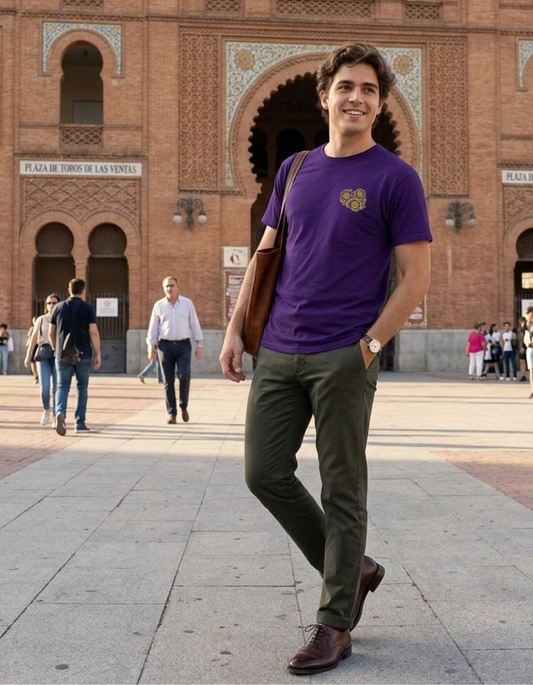 Tee-shirt de Lumière Brodé - Violet Nazareno & Roses d'Or