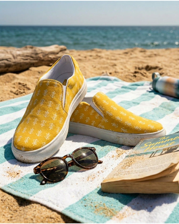 Tennis en toile "Mousca d'Or" motifs Croix de Camargue