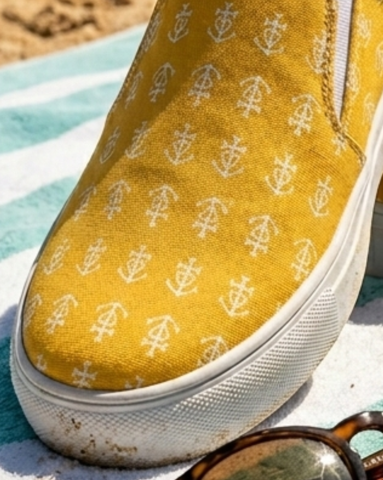 Tennis en toile "Mousca d'Or" motifs Croix de Camargue