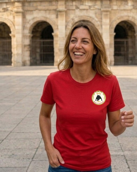 Tee-shirt rouge mixte "Olé ! Ferias & Traditions" - L'Esprit de la Fête !