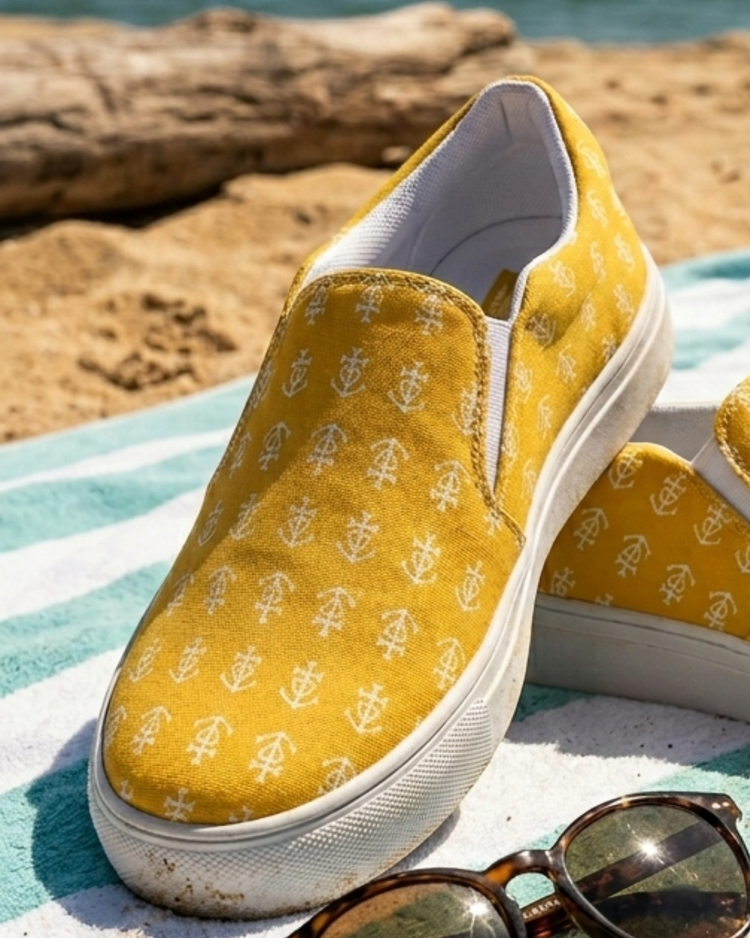 Tennis en toile "Mousca d'Or" motifs Croix de Camargue